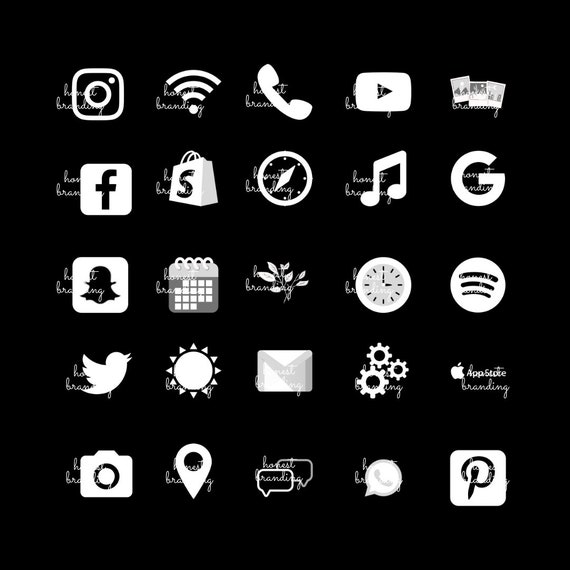Black And White Aesthetic Ios 14 Widget Covers App Icons Etsy