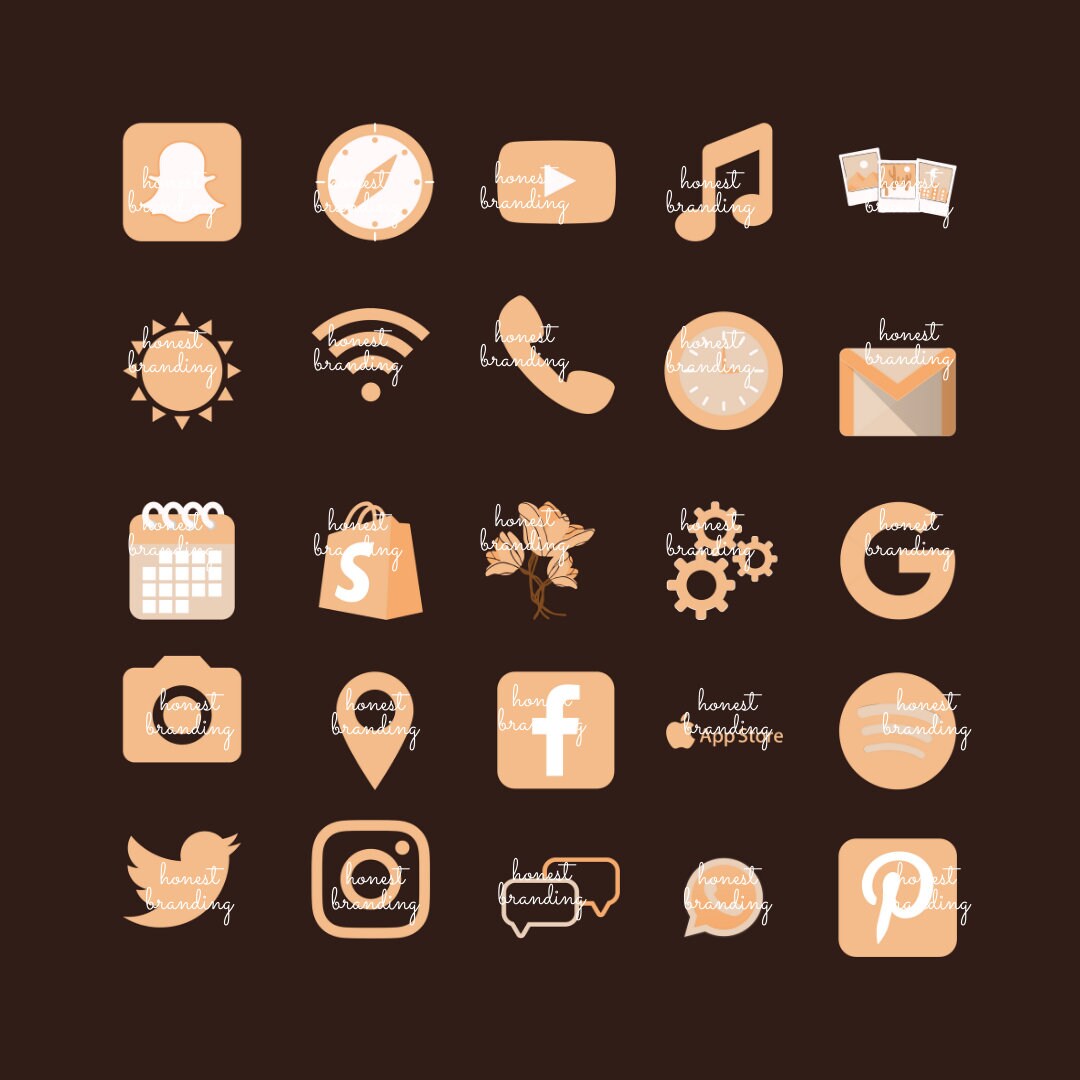 Brown And Orange Fall Aesthetic Ios 14 Widget Covers App Etsy Ireland