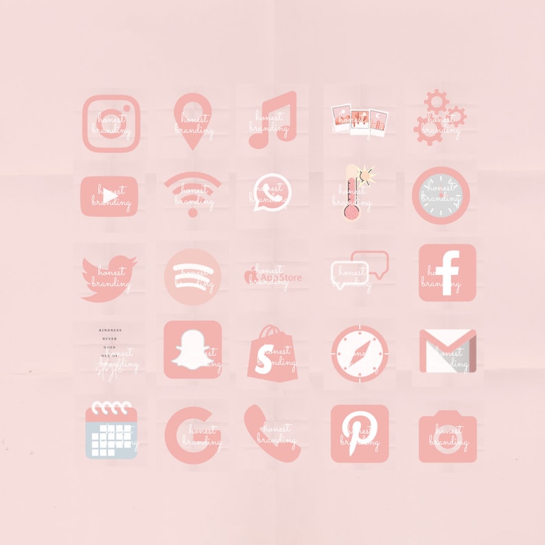 Pink Aesthetic Ios 14 Widget Covers & App Icons / Iphone Etsy