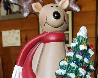 Christmas Reindeer with lighted trees