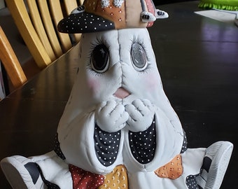 Ceramic Ghost with Spider Hat