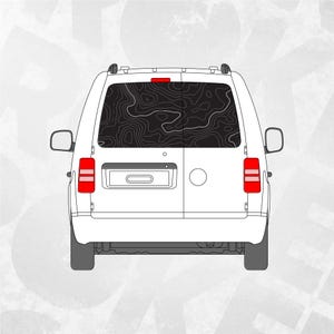 Volkswagen Caddy mappa topografica finestra adesivo in vinile per furgoni VW Caddy MK3 2004-2010