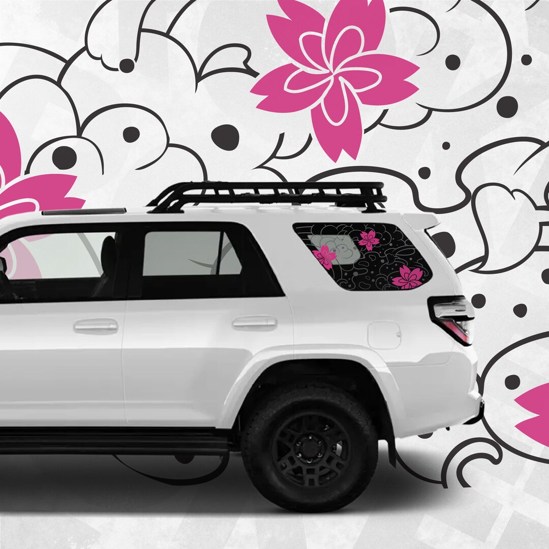 4runner Sakura Window Decal Floral Blossom Pattern Sticker Compatible