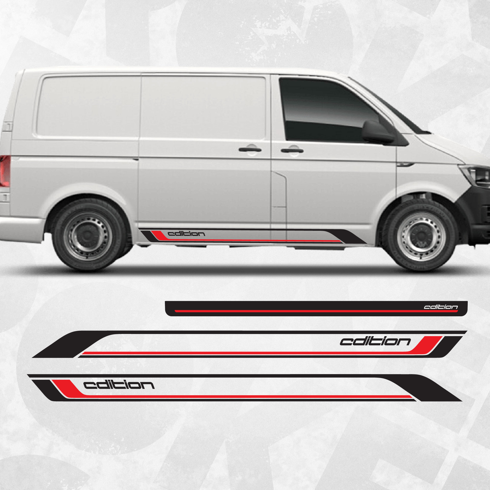 VW Side Edition Stripes side Stickers Compatible With VW Multivan  Transporter T4 T5 T6 Two Color 