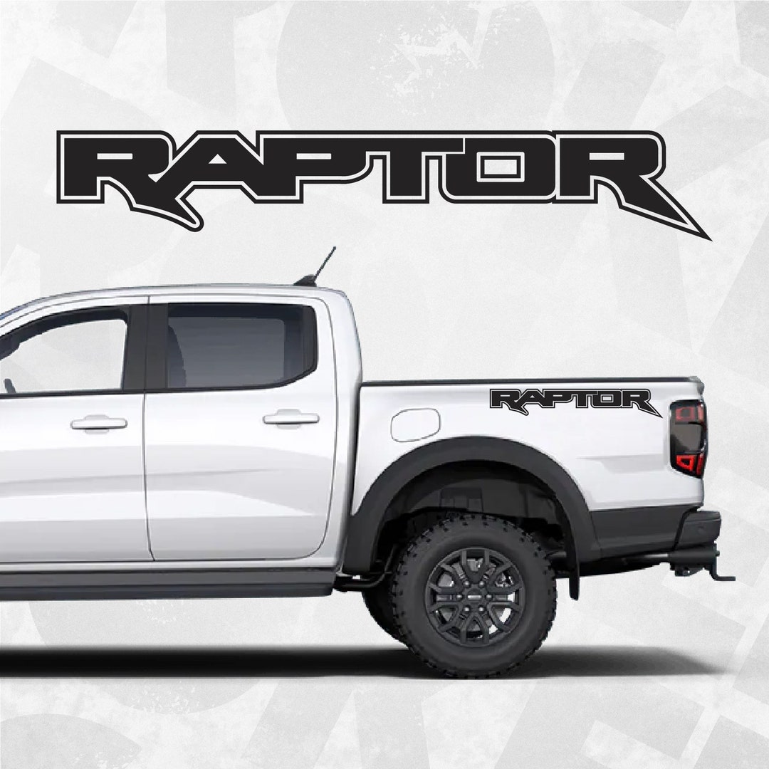 Ford Raptor Decal, Outlined Bedside Truck Car Vinyl Decals, Fits Ford