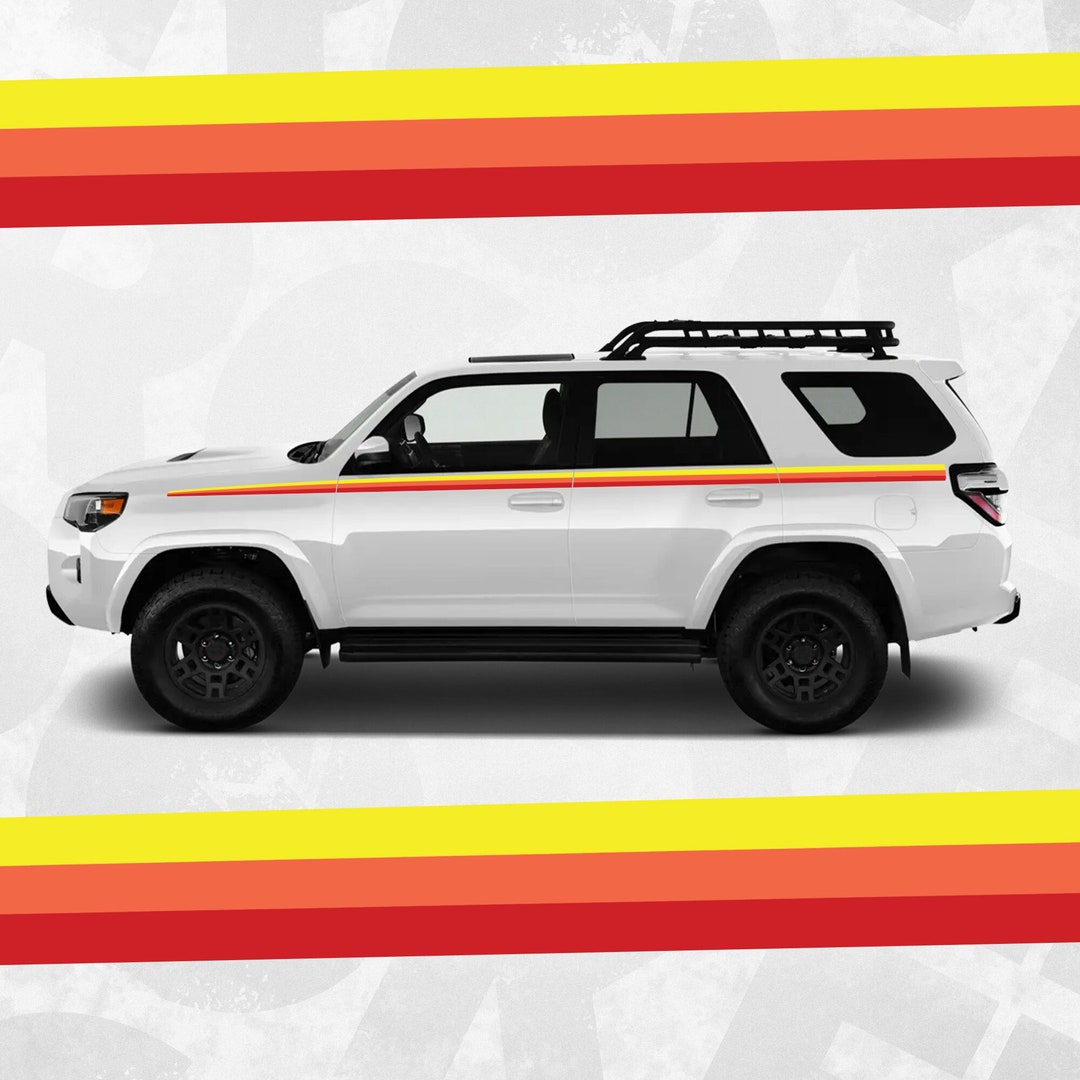 Racing Stripe Heritage Trio Vinyl Decal – Fits Retro 4Runner, Tacoma, Tundra – TY009H