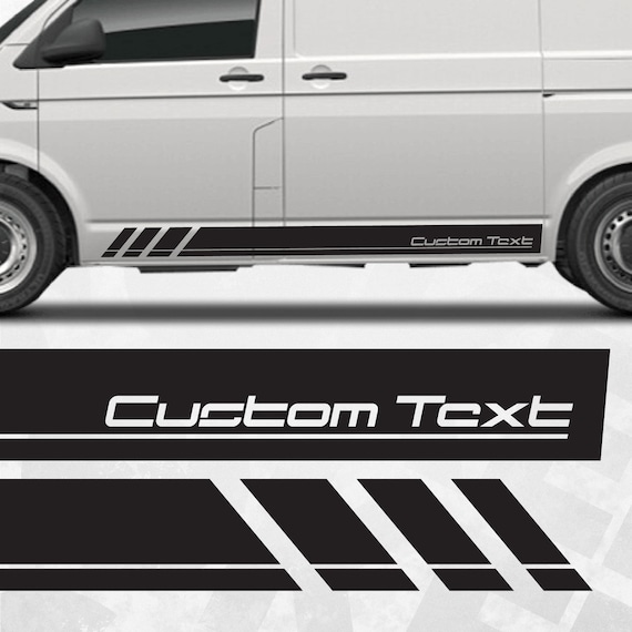 Custom Text VW Van Decal Stripe Fits T4 T5 T6 Transporter, Multivan,  California Models 