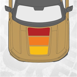 Decal for Ford Bronco Sport 2024 Hood - Retro Scheme Graphic Decals - Hood Bump Vintage Sticker