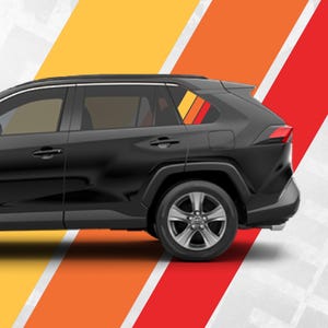 RAV4 Fensteraufkleber - Vintage Racing Streifen - Kompatibel für BMW RAV4 - 2er Set