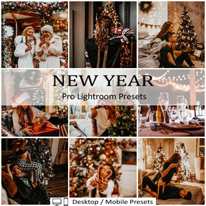 10 New Year Mobile Desktop Presets Filters Lightroom Instagram Blogger Cozy Christmas Winter  Mood Lights Xmas Christmas Eve Dark Holiday