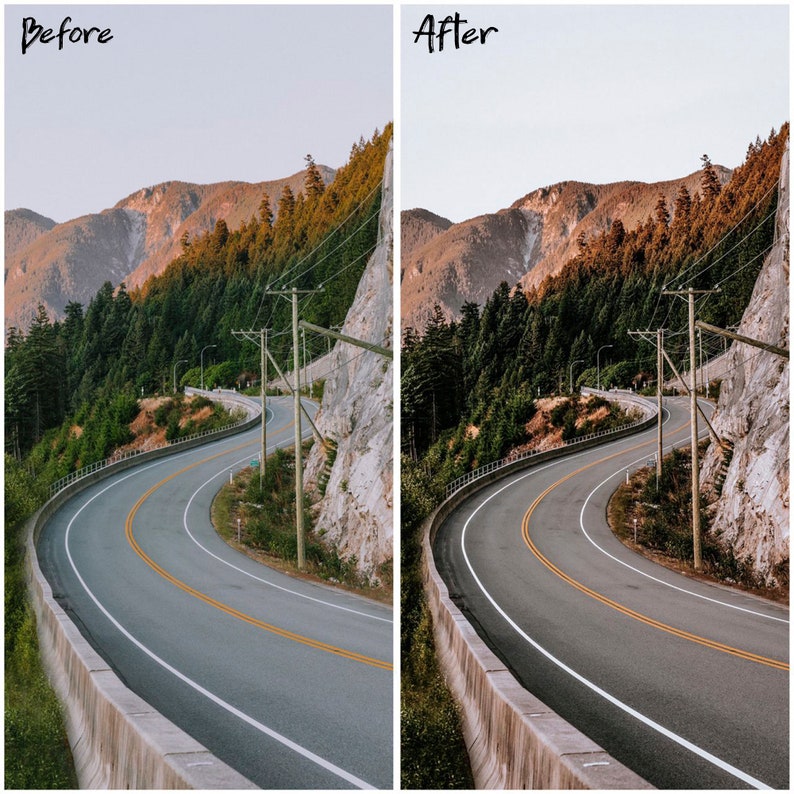 9 Roadtrip Mobile Desktop Lightroom Photo Preset Set Natural Filter Insta Blogger Travel Trip Brown Deep Landscape Influencer Insta Preset image 7