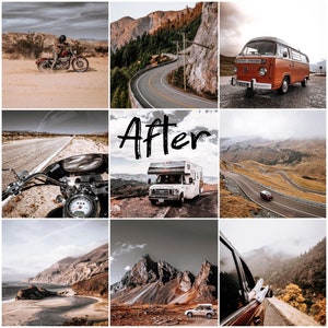 9 Roadtrip Mobile Desktop Lightroom Photo Preset Set Natural Filter Insta Blogger Travel Trip Brown Deep Landscape Influencer Insta Preset image 4