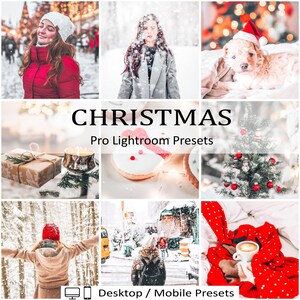 10 Christmas Mobile Desktop Presets Filters Lightroom Instagram Blogger Cozy Snow Winter Wonderland Red Mood Light Xmas New Year Holiday