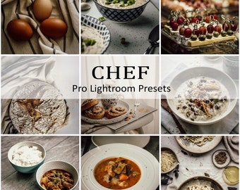 10 Chef Lightroom Presets Mobile Desktop Deep Dark Food Moody Cafe Restaurant Coffee Food Blogger Instagram Presets Flatlay Product