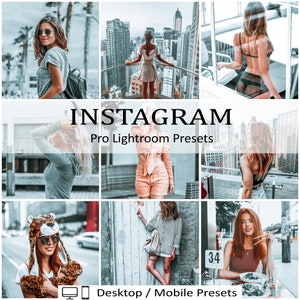 10 Instagram Mobile Desktop Lightroom  Presets Selfie Portrait Photo Presets Fashion Blogger Lifestyle Filter Beautiful Influencer Blue Skin