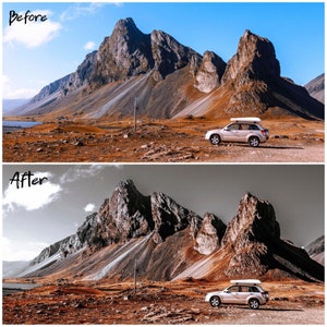 9 Roadtrip Mobile Desktop Lightroom Photo Preset Set Natural Filter Insta Blogger Travel Trip Brown Deep Landscape Influencer Insta Preset image 5