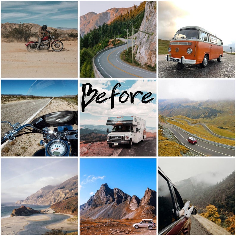 9 Roadtrip Mobile Desktop Lightroom Photo Preset Set Natural Filter Insta Blogger Travel Trip Brown Deep Landscape Influencer Insta Preset image 3