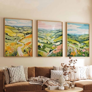 Set of 3 Yorkshire Dales Poster, England Travel Print, Yorkshire Wall Art, National Park Decor, Scenic Countryside Gift, Travel Poster Set