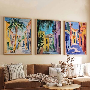 Set van 3 Palermo reisposters, Italië kunst aan de muur wordt afgedrukt, decor Palermo stad, Italiaanse reisposter, Italië reisposter, kunstwerk skyline van Sicilië,