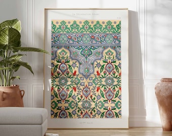 Arabic Poster, Arabian Wall Art, Vintage Arabic Decor, Islamic Wall Print, Vintage Persian Pattern Poster, Vintage Muslim Decor, A1/A2/A3/A4