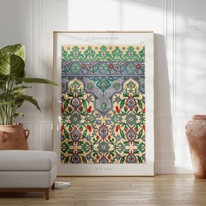 Arabic Poster, Arabian Wall Art, Vintage Arabic Decor, Islamic Wall Print, Vintage Persian Pattern Poster, Vintage Muslim Decor, A1/A2/A3/A4