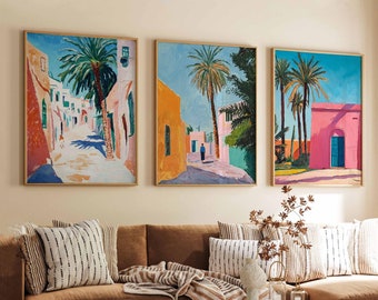Set of 3 Tunisia Poster, Travel Print, Tunisia Wall Art, Tunisian Decor, Tunisia Gift