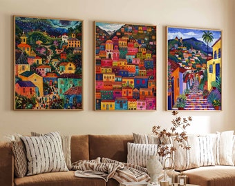 Set of 3 Quito Poster, Ecuador Poster, South America Poster, Historic Poster, Mountain Poster, Quito Travel Print, Quito Wall Art, Quito Art
