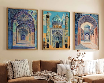 Set of 3 Iran Poster, Persian Poster, Middle Eastern Poster, History Poster, Architecture Poster, Islamic Poster, Cultural Poster, Iran Art
