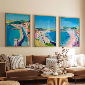 Set of 3 Aberystwyth Posters, Aberystwyth Travel Prints, Aberystwyth Art, Coastal Decor, Beach Art, Wales Poster, United Kingdom Print