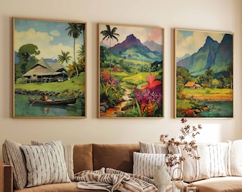 バティック絵画 20x20インチ/50x50cm インドネシアのバティック絵画 - バティック布