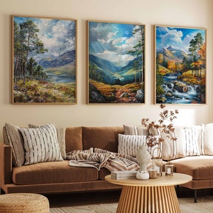 Set of 3 Cairngorm National Park Posters, Cairngorm Travel Prints,  Cairngorm Art, Floral Art, Nature Print, Scottish Travel Posters