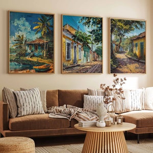 Juego de 3 carteles de Paraguay, impresiones de viajes a Paraguay, arte de Paraguay, decoración botánica, arte floral, póster latino, impresión de viaje a Sudamérica