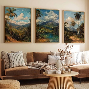 Set van 3 Venezuela-posters, Venezuela-reisafdrukken, Venezuela-kunst, botanisch decor, bloemsierkunst, Latijns-cadeau, Zuid-Amerikaanse reisafdruk