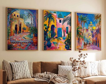 Set of 3 Morocco Posters, Morocco Travel Prints, Morocco Art, Islamic  Art, Arabic Poster, Botanical Decor, North Africa Gift