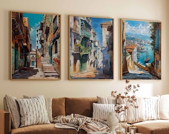 Algiers Travel Poster Set, Algiers Travel Prints, Algerian Gift, Algerian Decor, Algeria Wall Art, Islamic Art Poster, Middle Eastern Art