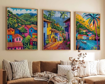 3er Set Kolumbien Prints, kolumbianische Reise Poster, kolumbianische Geschenk, indigene Kunst, südamerikanisches Dekor, Latein Dekor