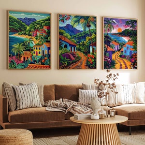 Set of 3 Nicaragua Posters, Nicaragua Travel Prints, Nicaragua Art, Tropical Decor, Floral Art, Central American Travel Print, Latin Gift