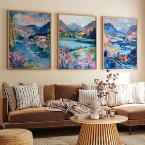 Set of 3 Lake District Posters, Lake District Travel Prints, Lake District Art, Botanical Decor, Floral Art, Cumbria Poster, UK Travel Print