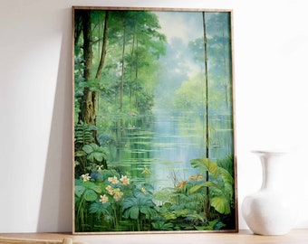 Vintage Botanical Print, Tropical Floral Poster, Henri Rousseau Floral Art, Floral Decor, Vintage Wall Art, Vintage Garden Art