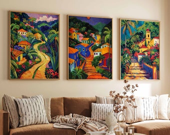 Set of 3 Venezuela Posters, Venezuela Travel Prints, Venezuela Art, Botanical Decor, Floral Art, Latin Gift, South American Travel Print