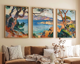 Set of 3 Corsica Travel Prints, Corsica Travel Posters, Set of 3 Corsica Travel Prints, Corsica Wall Art, Greek Travel Gift