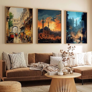 Set of 3 Aleppo Poster Set, Syrian Travel Prints, Islamic Art, Syria Travel Poster Set, Arabic Art, Syrian Gift, Muslim Gift, Wall Print