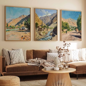 Set of 3 Afghanistan Travel Prints, Afghanistan Travel Posters, Afghan Gift, Islamic Decor, Traditonal Islamic Art, Muslim Gift, Islamic Art
