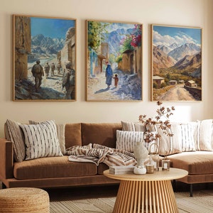 Set of 3 Afghanistan Travel Prints, Afghanistan Travel Posters, Afghan Gift, Islamic Decor, Traditonal Islamic Art, Muslim Gift, Islamic Art
