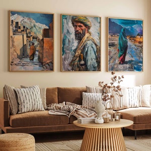 Set of 3 Afghanistan Travel Prints, Afghanistan Travel Posters, Afghan Gift, Islamic Decor, Traditonal Islamic Art, Muslim Gift, Islamic Art