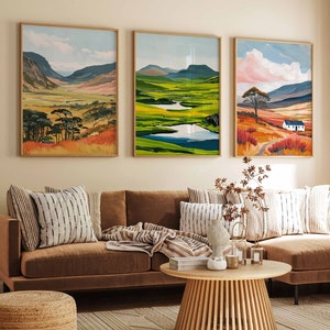 Cairngorm National Park Set of 3 Posters, Cairngorm Travel Prints, Scottish Travel Posters, Floral Art, Floral Decor, Nature Print