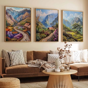 Set of 3 Peru Poster, Peru Travel Prints, Peru Art, Botanical Decor, Floral Art, Latin Wall Print, South American Travel Print