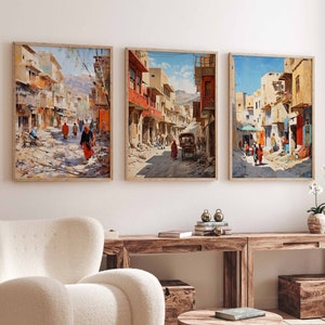 Conjunto de 3 carteles de Afganistán, impresiones de arte callejero vintage de Afganistán, arte islámico, cartel de arte popular, arte indio árabe, regalo musulmán