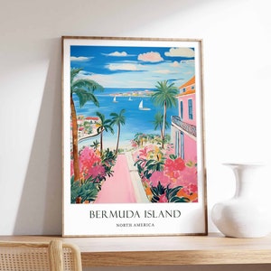 Bermuda Poster, Caribbean Poster, Bermuda Travel, Bermuda Vacation, Bermuda Getaway, Bermuda Print, Bermuda Decor, Wall Art, Travel Decor