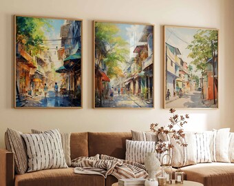 Set of 3 Cebu Poster Set, Cebu Travel Prints, Philippines Travel Art, Filipino Art Poster, Tropical Wall Art, Philippines Art